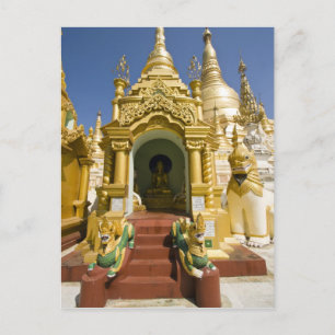 Postal Pagoda de Shwedagon (Paya), lugar del gran templo 