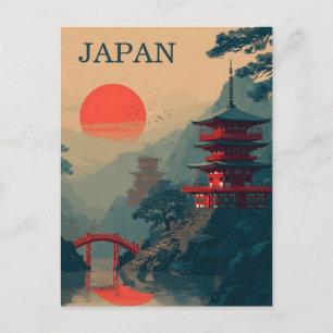 Postal Pagoda japonesa vintage