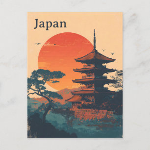 Postal Pagoda japonesa vintage