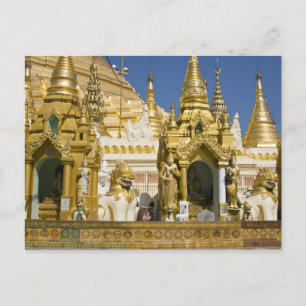 Postal Pagoda Shwedagon (Paya), gran sitio del templo que