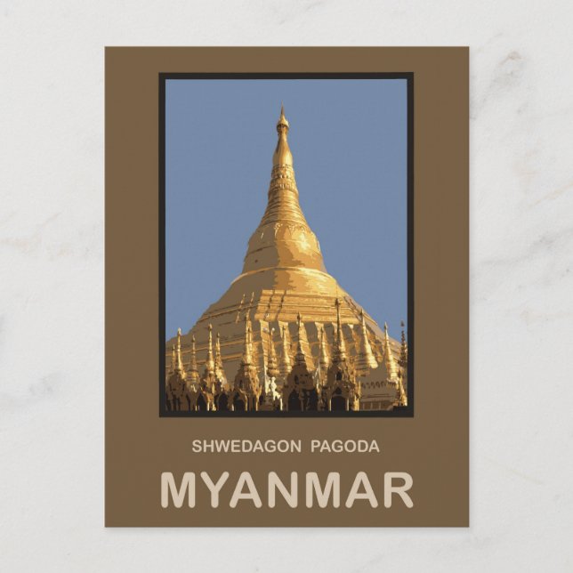 Postal Pagoda Shwedagon Rangún Myanmar (Anverso)
