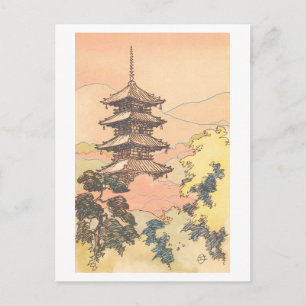 Postal Pagoda vintage, Nara, Japón