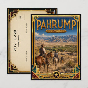 Postal Pahrump Nevada Arte Deco Vintage Edad Dorada