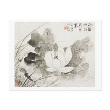 Pai vintage del loto floreciente japonés (siglo XI