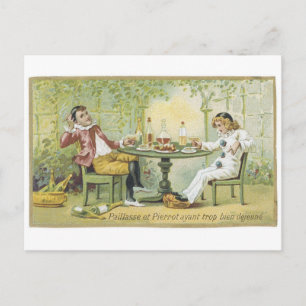 Postal Paillasse et Pierrot