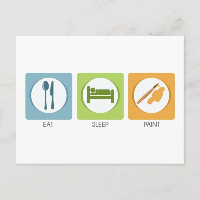 Postal Paint Eat Sleep (Anverso)