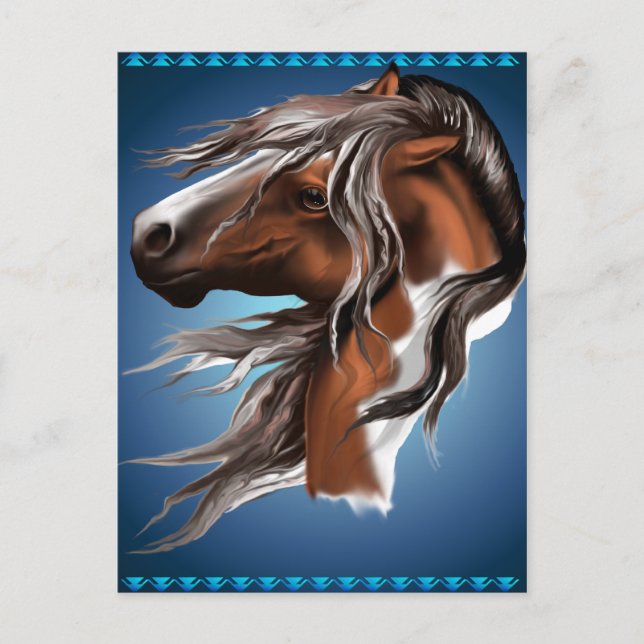 Postal Paint Horse Face Postcard (Anverso)