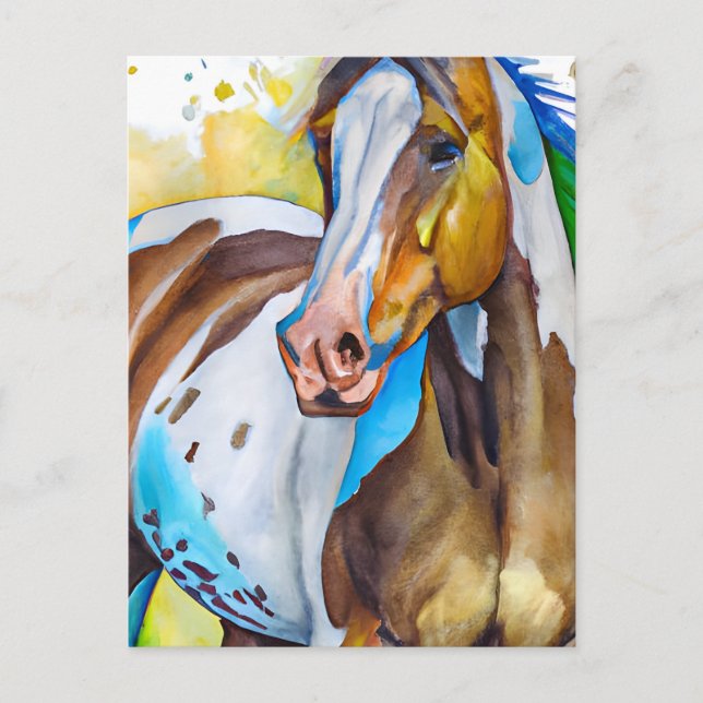Postal Paint Horse Watercolor (Anverso)
