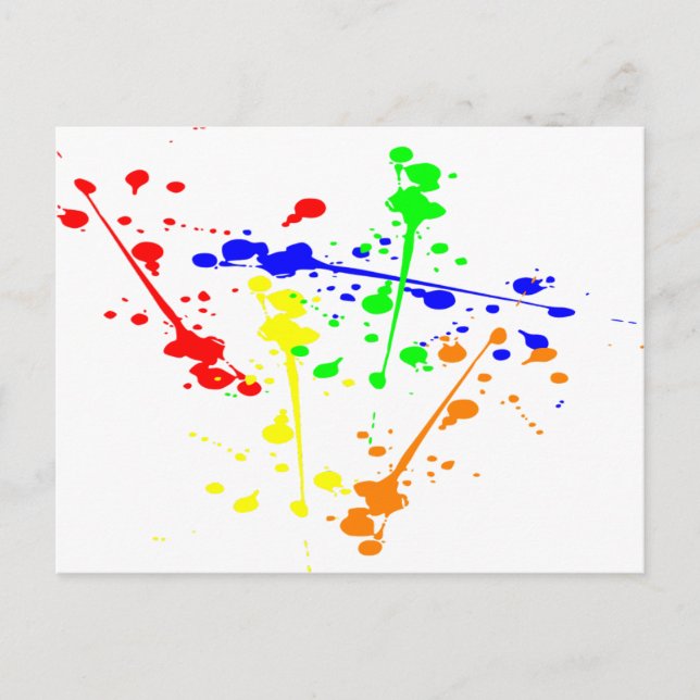 Postal Paint splash abstract art colorido (Anverso)