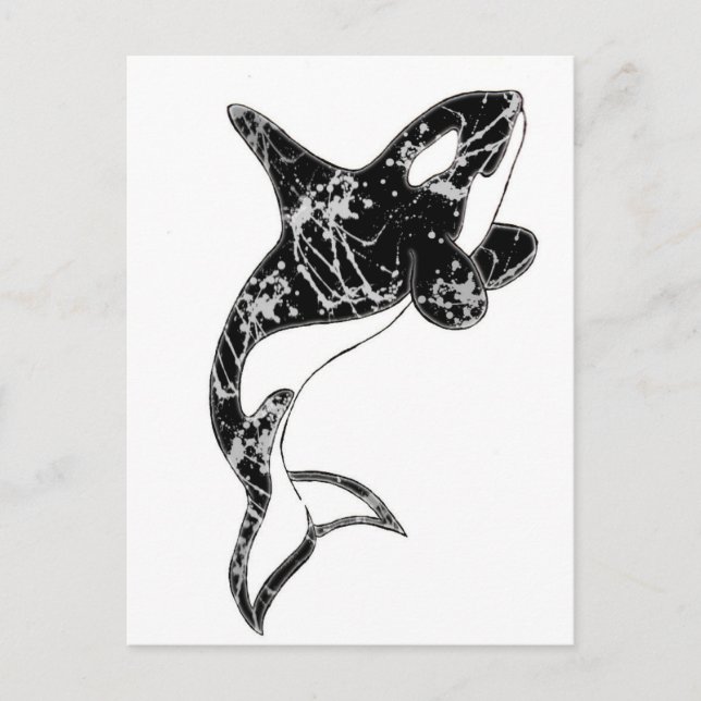 Postal Paint Splatter Orca Art (Anverso)