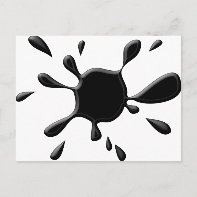 Postal Paint Splodge negro (Anverso)