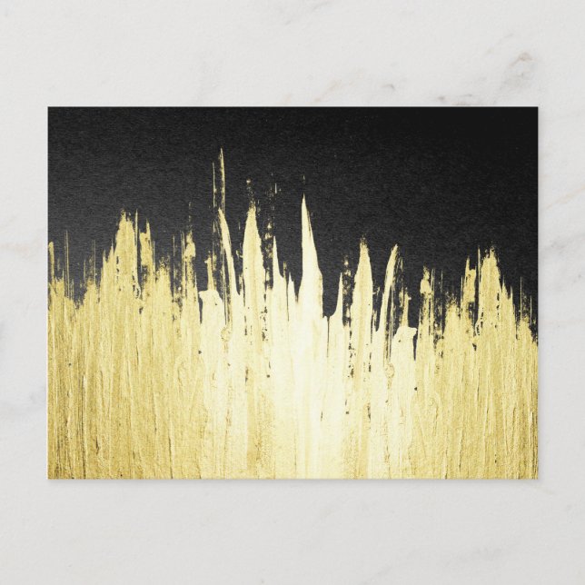 Postal Paint Strokes en Faux Gold sobre el negro (Anverso)