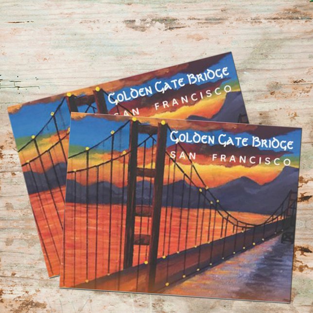 Postal Paintaje acrílico del puente Golden Gate (Subido por el creador)