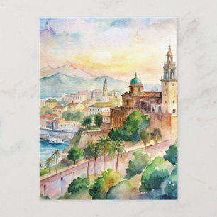 Postal Paintaje acuático de malaga España Cityscape