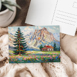 Postal Paintaje de arte colorido de Serene Mountains<br><div class="desc">Postal De Pintura De Arte Colorido De Serene Mountains.</div>