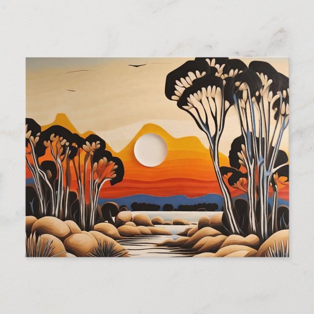 Postal Paintaje paisajístico australiano (Anverso)