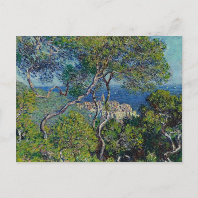 Postal Paintaje paisajístico de Monet Bordighera Italia (Anverso)