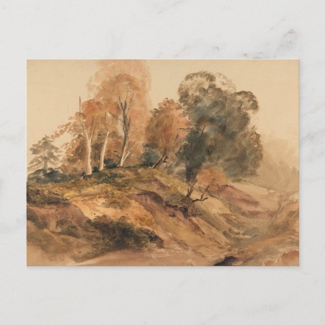 Postal Paintaje paisajístico de otoño en una granja moder (Anverso)