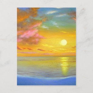 Postal Paintaje paisajístico del paisaje marino de la vis