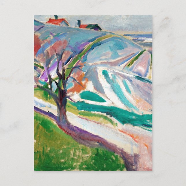 Postal Paintaje paisajístico Edward Munch (Anverso)
