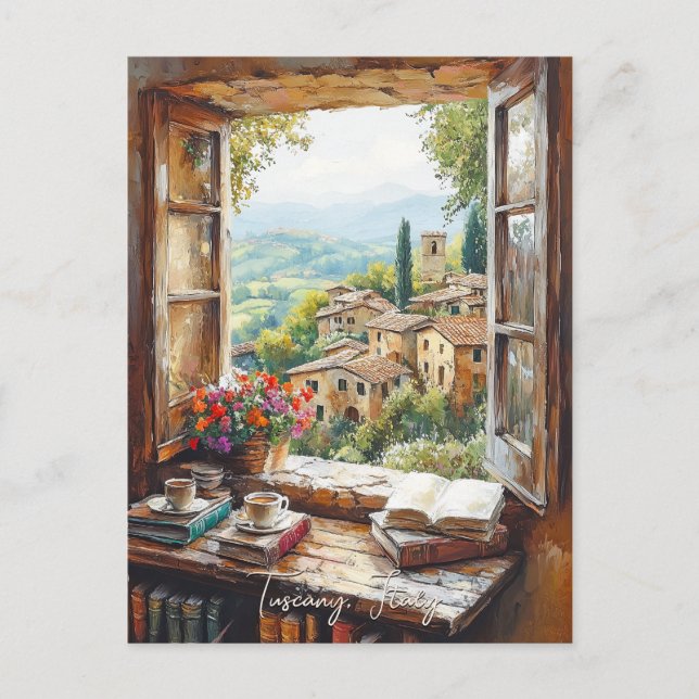 Postal Paintaje paisajístico toscano | Viajes a Italia |  (Anverso)