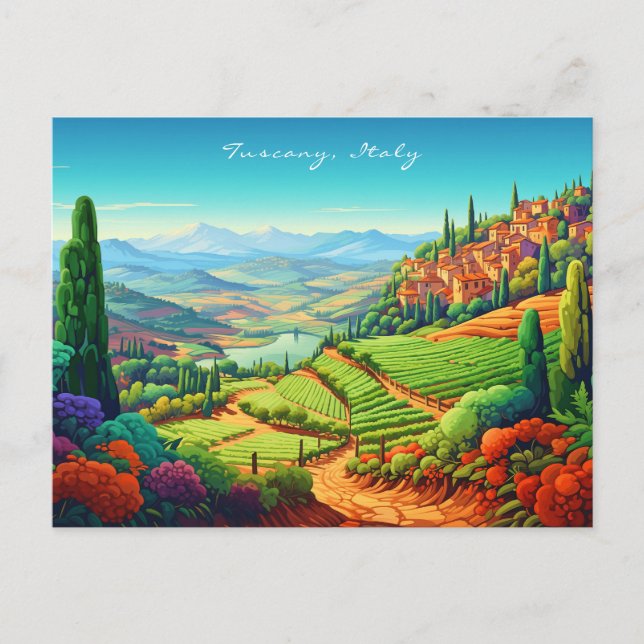 Postal Paintaje paisajístico toscano | Viajes a Italia |  (Anverso)