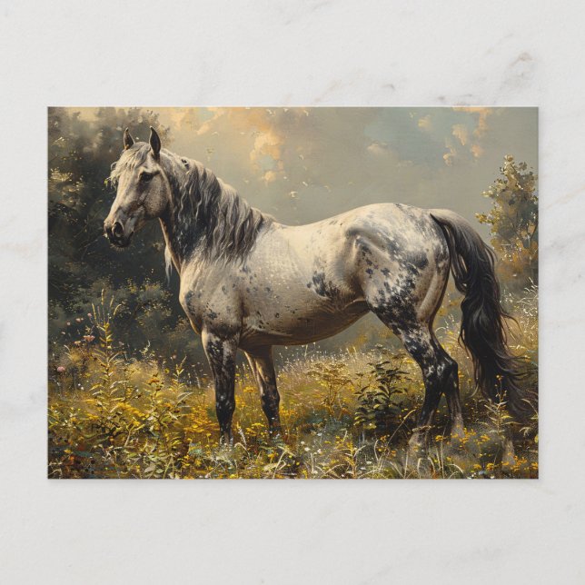 Postal Paintaje paisajístico Wild Mustang (Anverso)