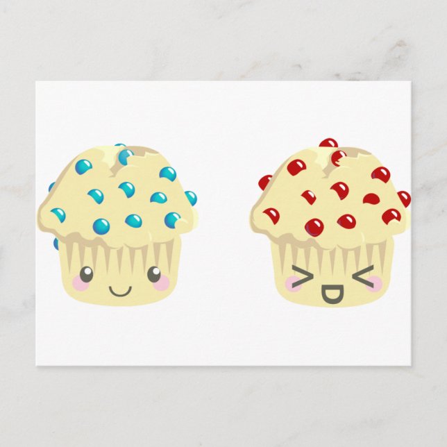 Postal Pair de muffin dulce y artístico (Anverso)