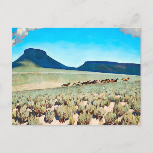 Postal “País de Caballos Salvajes” por Maynard Dixon