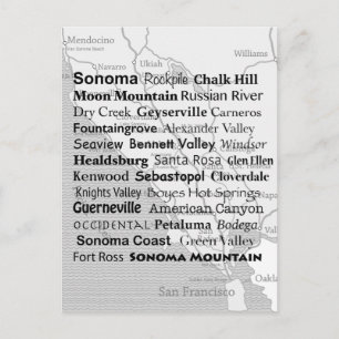 Postal País del vino de Sonoma