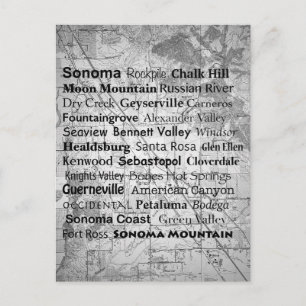 Postal País del vino de Sonoma