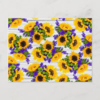 País Rústico Madera Blanca Morado Girasol Amarillo