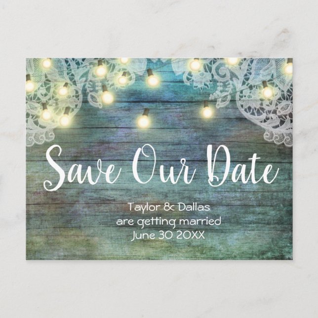 Postal País Rústico | Madera de época | Marrón (Anverso)