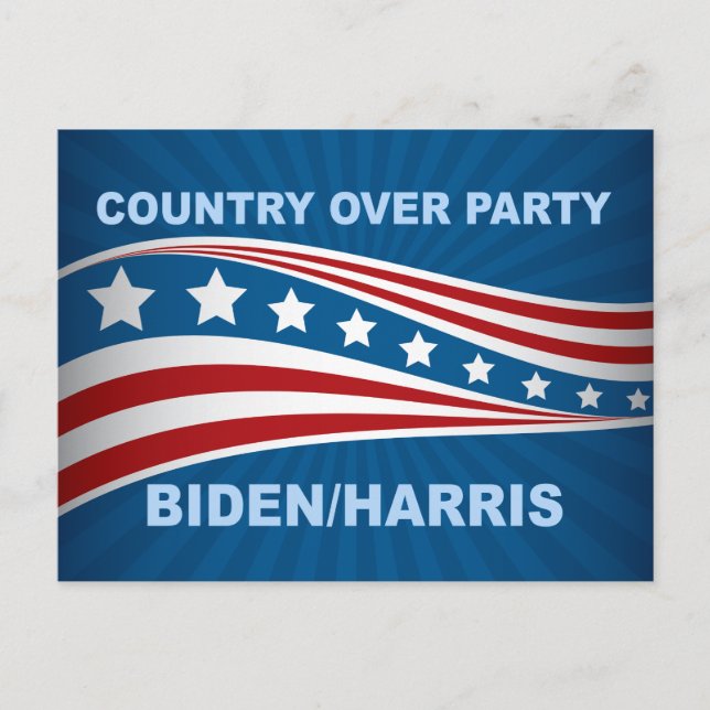 Postal País sobre Fiesta Biden Harris (Anverso)