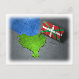 Postal País vasco con su propia bandera
