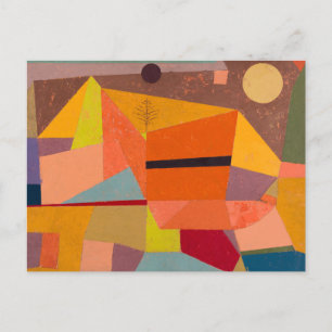 Postal Paisaje abstracto acuarela colorido vintage