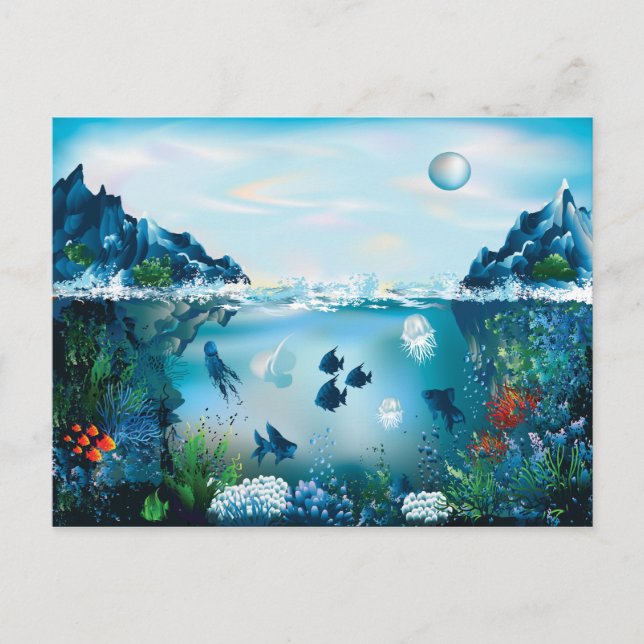 Postal Paisaje acuático (Anverso)