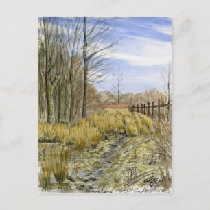 Postal Paisaje acuático de "pasto a principios de marzo"
