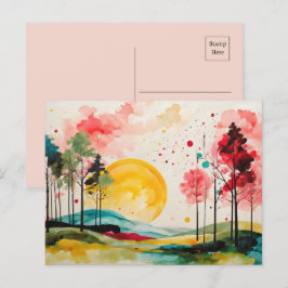 Postal Paisaje acuático de Serene Autumn