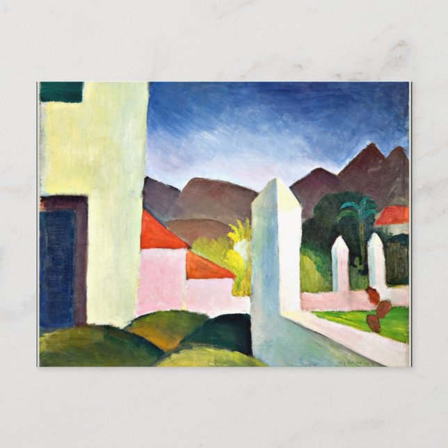 Postal Paisaje africano, arte abstracto de August Macke (Anverso)