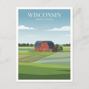 Postal Paisaje Agrícola de Wisconsin Central Stevens Poin