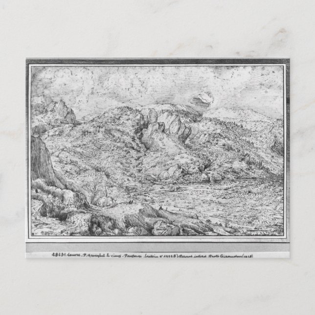 Postal Paisaje alpino, 1553 (Anverso)