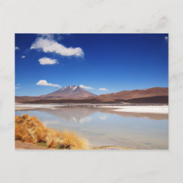 Postal Paisaje altiplano con volcán en Bolivia