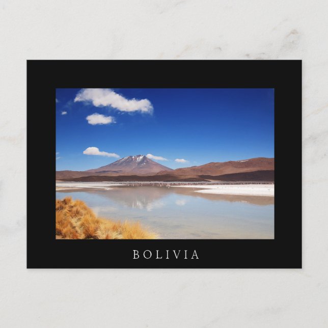 Postal Paisaje altiplano con volcán en Bolivia (Anverso)