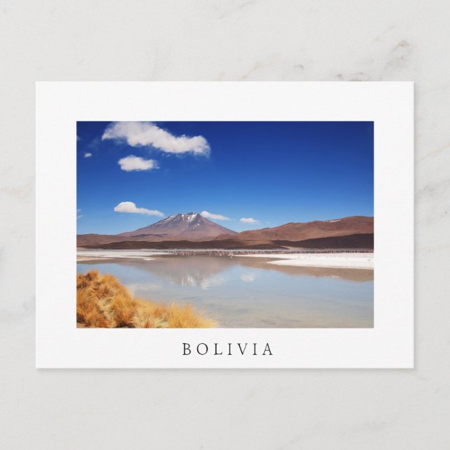Postal Paisaje altiplano con volcán en Bolivia (Anverso)
