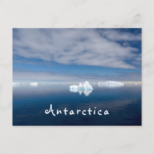 Postal Paisaje antártico foto flotante de hielo con texto