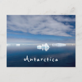 Postal Paisaje antártico foto flotante de hielo con texto