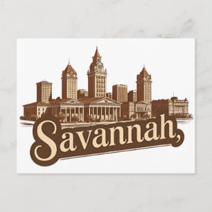 Postal Paisaje antiguo de Savannah Georgia