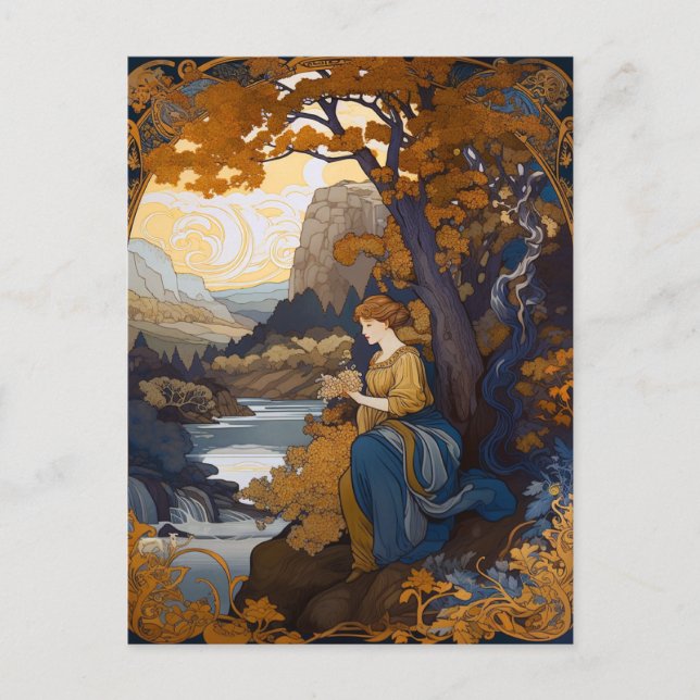 Postal Paisaje Art Nouveau (Anverso)
