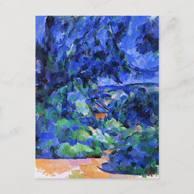 Postal Paisaje azul de Paul Cezanne (Anverso)